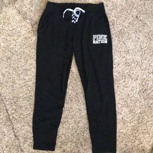 VS PINK Lace-Up Jogger Sweatpants